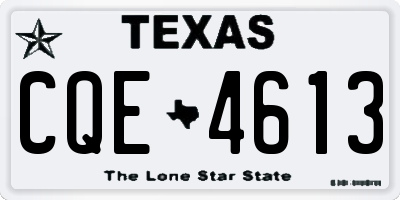 TX license plate CQE4613