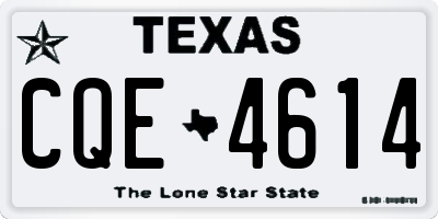 TX license plate CQE4614