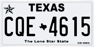 TX license plate CQE4615
