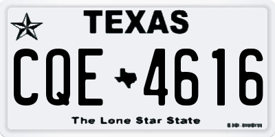 TX license plate CQE4616