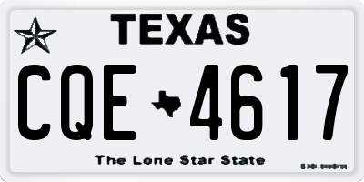 TX license plate CQE4617