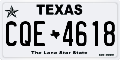TX license plate CQE4618