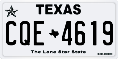 TX license plate CQE4619