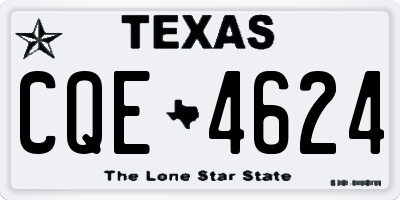 TX license plate CQE4624