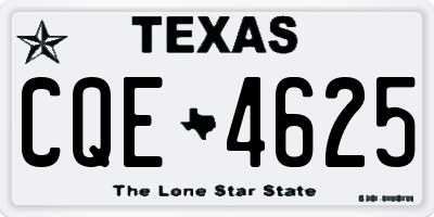 TX license plate CQE4625
