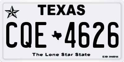 TX license plate CQE4626