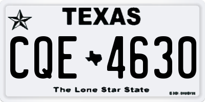 TX license plate CQE4630