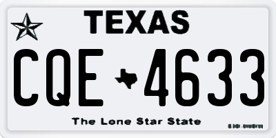 TX license plate CQE4633
