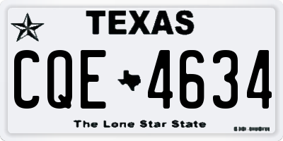 TX license plate CQE4634