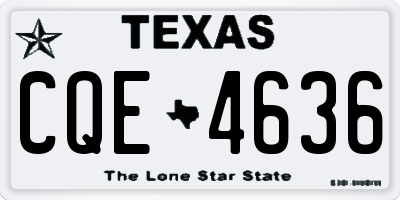 TX license plate CQE4636