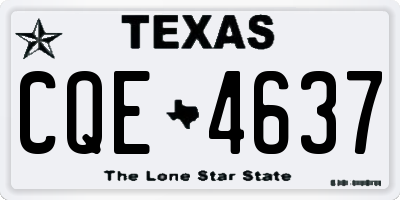 TX license plate CQE4637