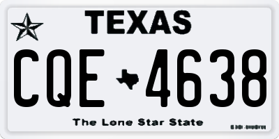 TX license plate CQE4638