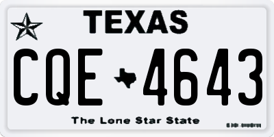 TX license plate CQE4643