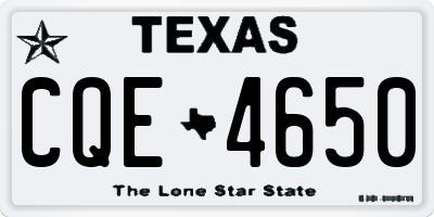 TX license plate CQE4650