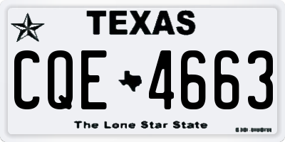TX license plate CQE4663