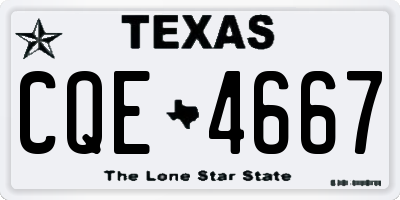 TX license plate CQE4667