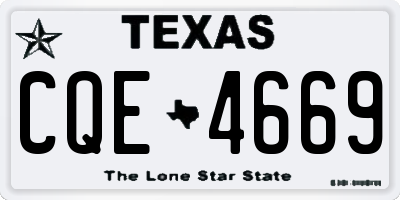 TX license plate CQE4669