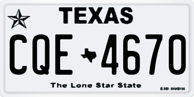 TX license plate CQE4670
