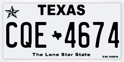 TX license plate CQE4674