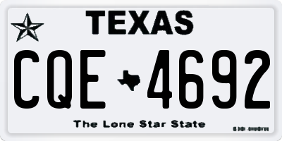 TX license plate CQE4692