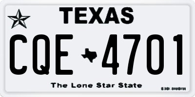 TX license plate CQE4701