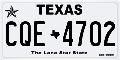 TX license plate CQE4702