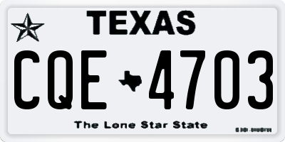 TX license plate CQE4703