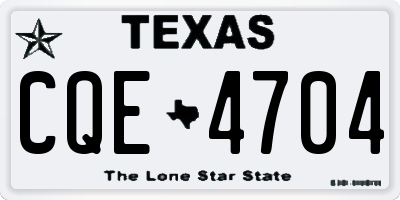 TX license plate CQE4704