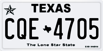 TX license plate CQE4705