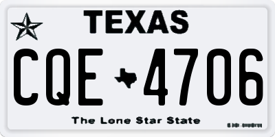 TX license plate CQE4706