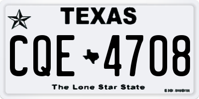 TX license plate CQE4708