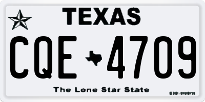 TX license plate CQE4709