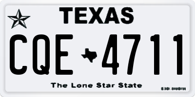 TX license plate CQE4711
