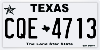 TX license plate CQE4713