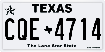 TX license plate CQE4714