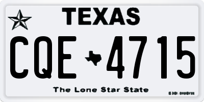 TX license plate CQE4715