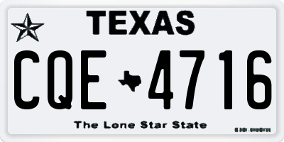 TX license plate CQE4716