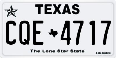 TX license plate CQE4717