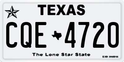 TX license plate CQE4720