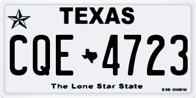 TX license plate CQE4723
