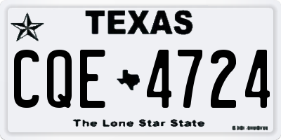 TX license plate CQE4724