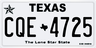 TX license plate CQE4725