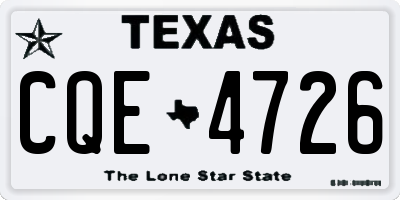 TX license plate CQE4726
