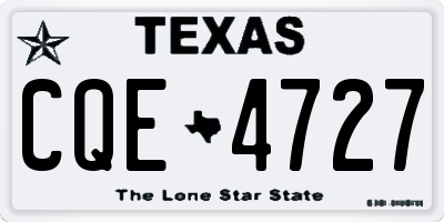 TX license plate CQE4727