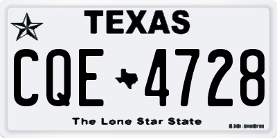 TX license plate CQE4728
