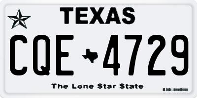 TX license plate CQE4729