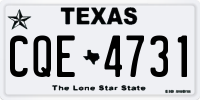 TX license plate CQE4731