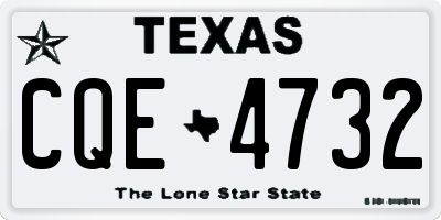 TX license plate CQE4732