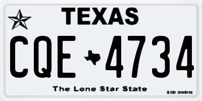TX license plate CQE4734