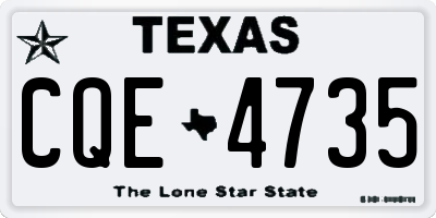 TX license plate CQE4735